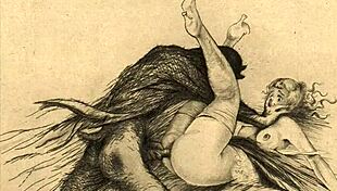 Vintage Illustration Evokes Erotic Emotions