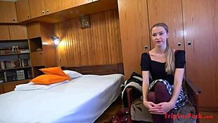 Yo, check this 178cm tall Russian beauty getting a hot creampie with an Asian guy