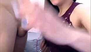 cam girl balances vibrator use while deepthroating huge cock