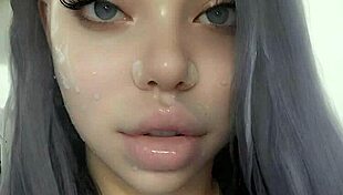 AI変態顔塗り、100の激しい顔射で