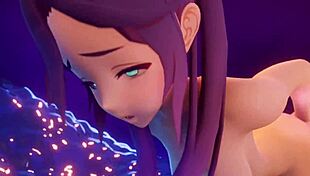 mona battles slime in wild hentai clash