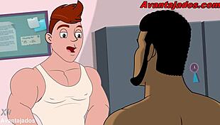 Hey, this gay Brazilian drawing features a well-endowed hetero guy