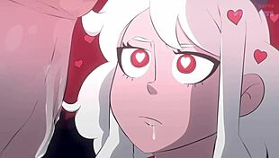 hey, modeus the lustful demon from helltaker is craving some deepthroat action with that big monster cock 😈