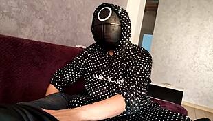 yo, squid game jerk off got cum on my tits