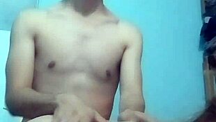 On webcam, I touch her tits and put her in doggystyle