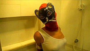 bathing in the shower with bondage and brazilian slave elements