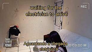 Computer technician surprised by naughty wife outdoors.