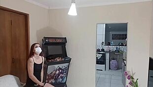 Computer technician surprised by naughty wife outdoors.