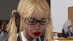 Oh, Horny Young Blonde in 3D Cuckold Fucked Hard by Big Black Cock!