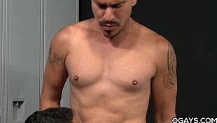 Muscular bodybuilder engages in gay anal sex with sucking and assfucking