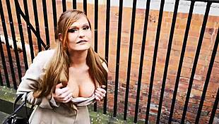honour hypnotized to flash tits in public outdoor trick