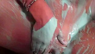 Cumshot and insertion in the hot wife’s messy scene