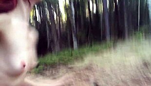 Rough outdoor fuck leaves her bent over with a messy facial finish