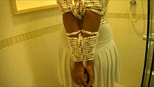 bathing in the shower with bondage and brazilian slave elements