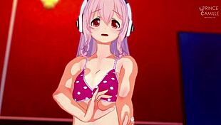 Super Sonico Models Seductively in Hentai Anime