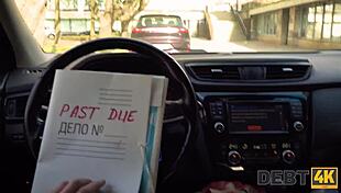 Beautiful brunette stalked for debt repayment sex