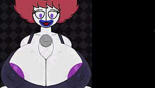 Trixie the clown gets banged in a titty fuck and blowjob game with cum