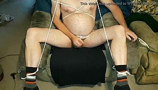 Edgar293 In Restrained Masturbation With Socks And Cumshot