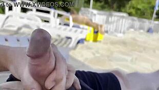 she spotted me jerking off and helped me cum by the public pool 😏💦