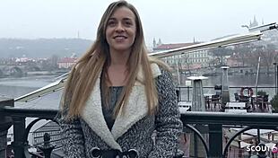 German scout finds big natural tits teen Josephine banging at casting