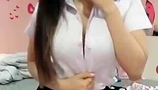 Watch this Khmer student strip down? She's so eager to show off her body.