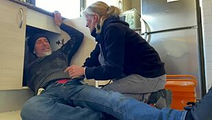 Wife Sucks Plumber's Huge Cock Hard