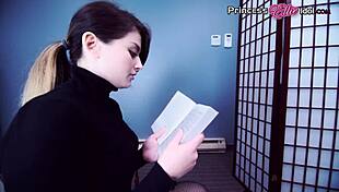 Watch this hot blowjob with cum swallowing in stockings