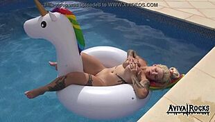 Aviva Rocks Masturbates On Unicorn