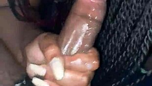 Ebony BBW Sloppily Deepthroats Massive Black Cock in Intense Session.