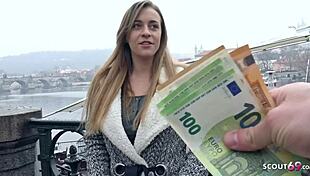 German scout finds big natural tits teen Josephine banging at casting