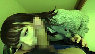 Asian Babe Gives Intense Blowjob and Cumshot