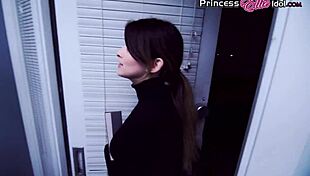 Watch this hot blowjob with cum swallowing in stockings