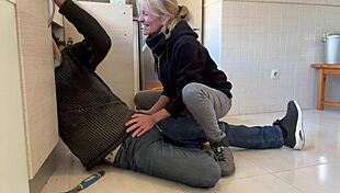 Wife Sucks Plumber's Huge Cock Hard