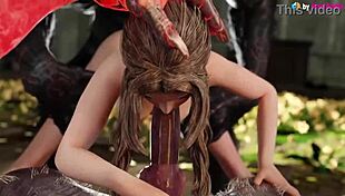 i’m blown away by aerith deepthroating and taking anal from werewolves in 3d