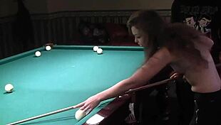 Smaller bosomed woman has sex in the pool
