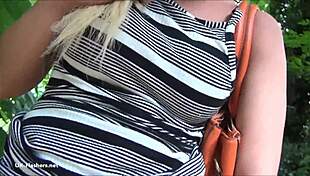 Blonde Debbie's Outdoor Tease and Public Exposure