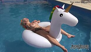 Aviva Rocks Masturbates On Unicorn