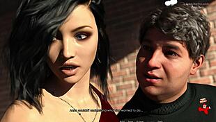 anna shows legs in red dress and stockings