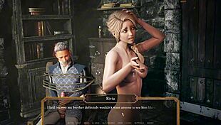 Beautiful woman and her loyal servant in a hot threesome scene