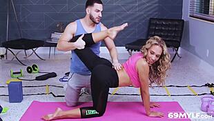 briana banderas performs next level workout with big tits and blowjob