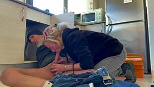 Wife Sucks Plumber's Huge Cock Hard