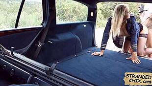 Hey, desperate teen christen courtney fucks for a ride in public