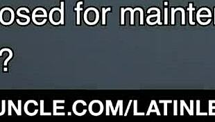 Latino hunk with tattoos tops a big dick boy in group.