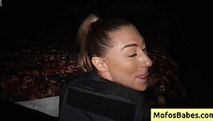 horny blonde cop craves big cock. she takes it deep in wet pussy