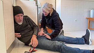 Wife Sucks Plumber's Huge Cock Hard