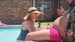 Old Fat Guy’s Cock Sucked By Blonde Hotel Girl In Voyeur Scene