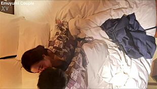 Amateur Couple's Intimate Moment in Ryokan.