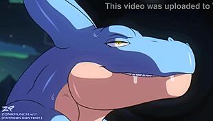 Cartoon furry gay airlock scene with cum and intense actions.