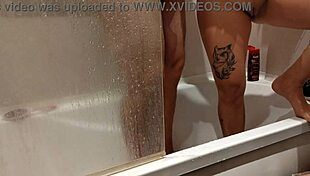 shower mutual masturbation with cute teen babe