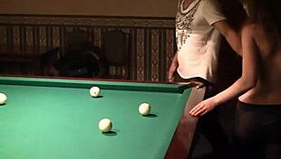 woman with small tits gets fucked at pool in public